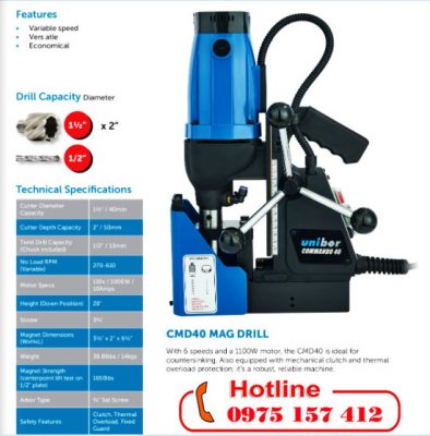 Máy khoan từ Unibor CMD40