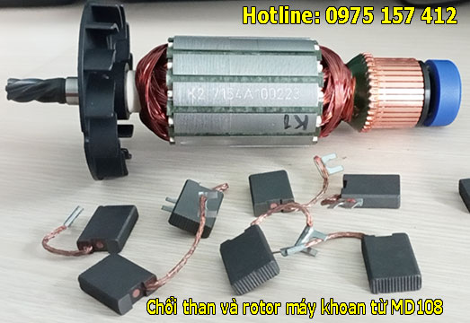 Chổi than và rotor máy khoan MD108